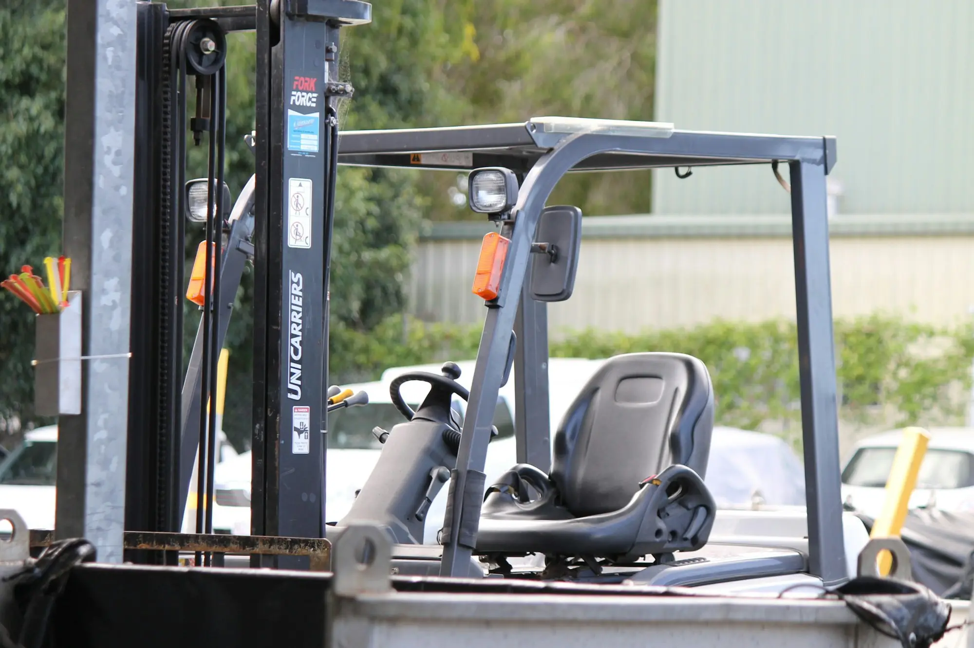 Forklift parked in a warehouse yard in Brisbane
